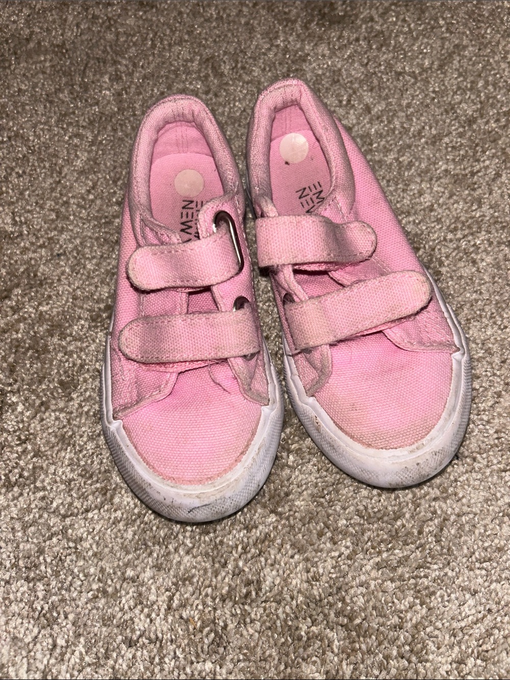 Pink Kids Velcro Canvas Sneakers